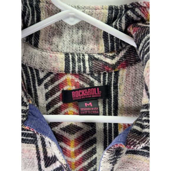 Rock and roll denim Aztec Button Up Cotton Thick Material Women’s Medium - Picture 2 of 5